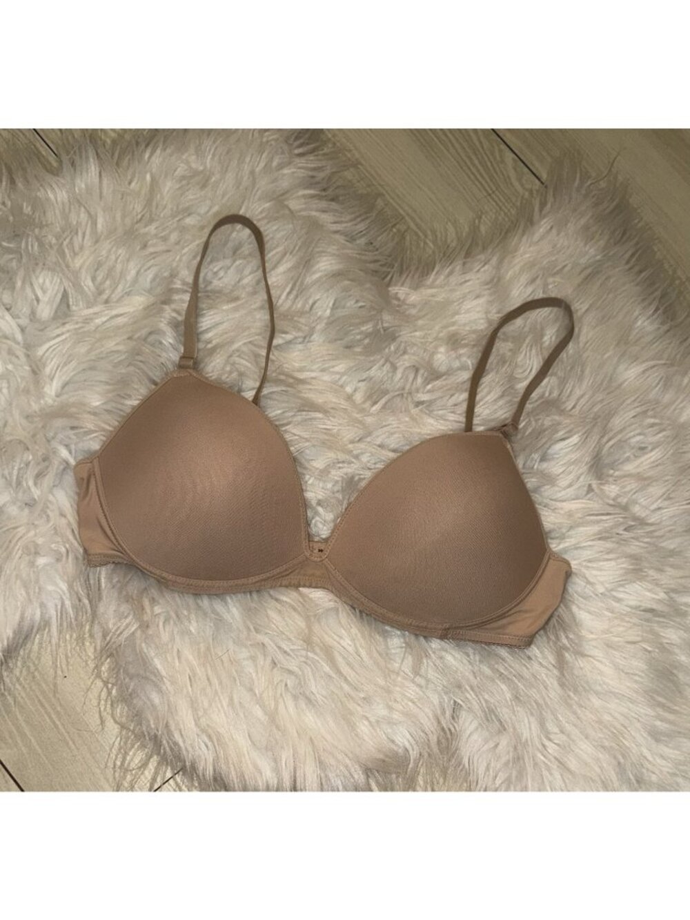 Vintage Vtg Vassarette 72239 Soft N Smooth Lined Wire Free Bra 36C Beige